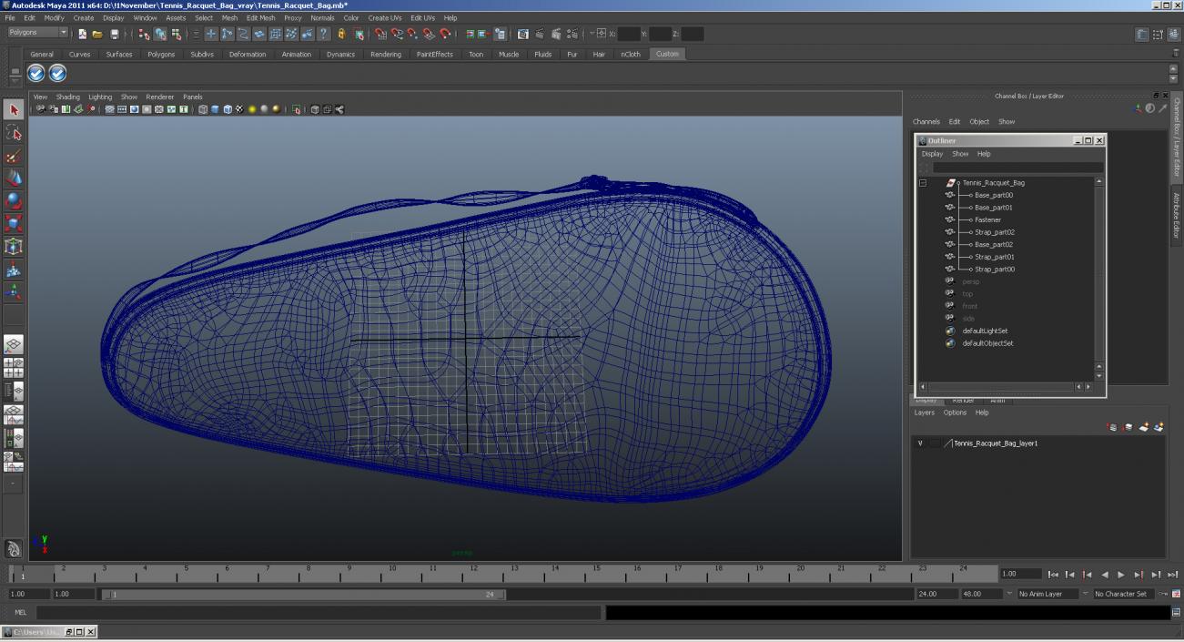 3D Tennis Racquet Bag model