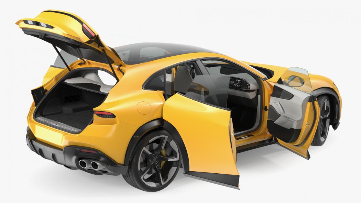 Extreme Crossover Sports Car Yellow Rigged 2 3D model