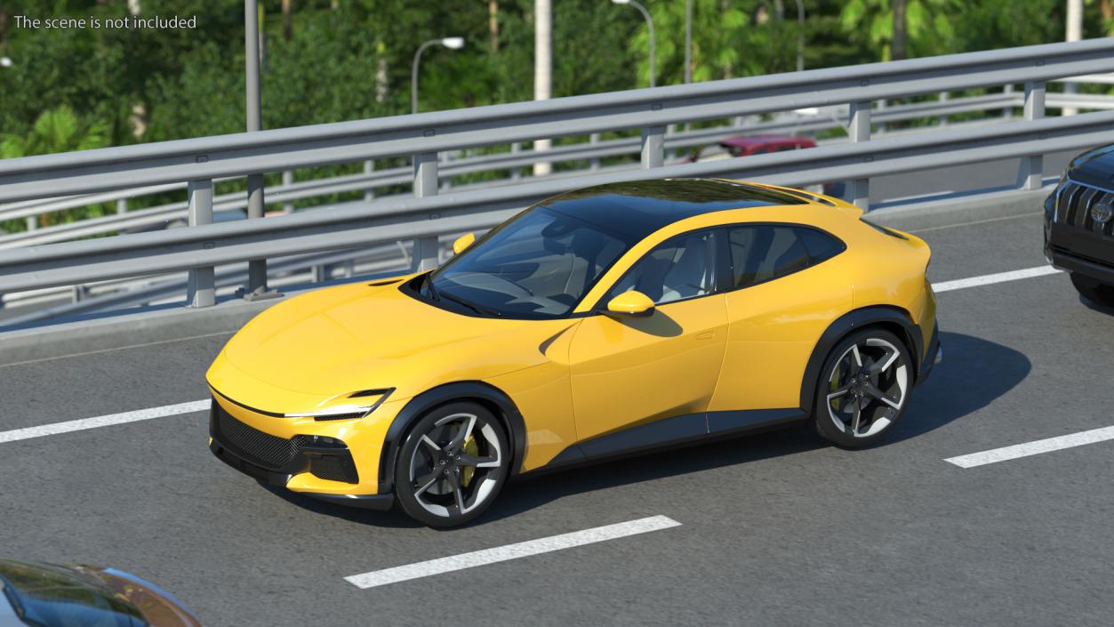 Extreme Crossover Sports Car Yellow Rigged 2 3D model