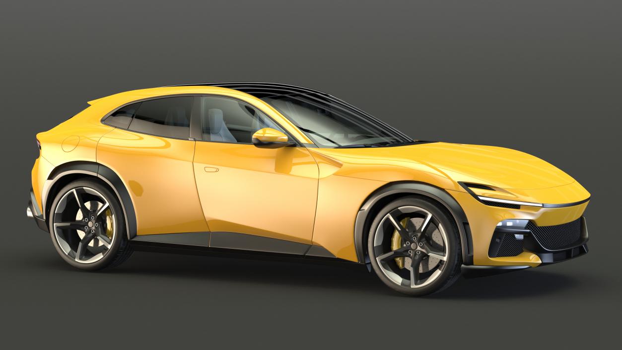 Extreme Crossover Sports Car Yellow Rigged 2 3D model