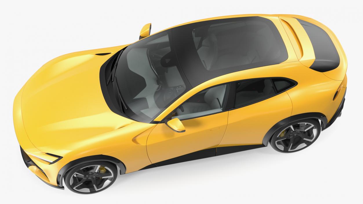 Extreme Crossover Sports Car Yellow Rigged 2 3D model