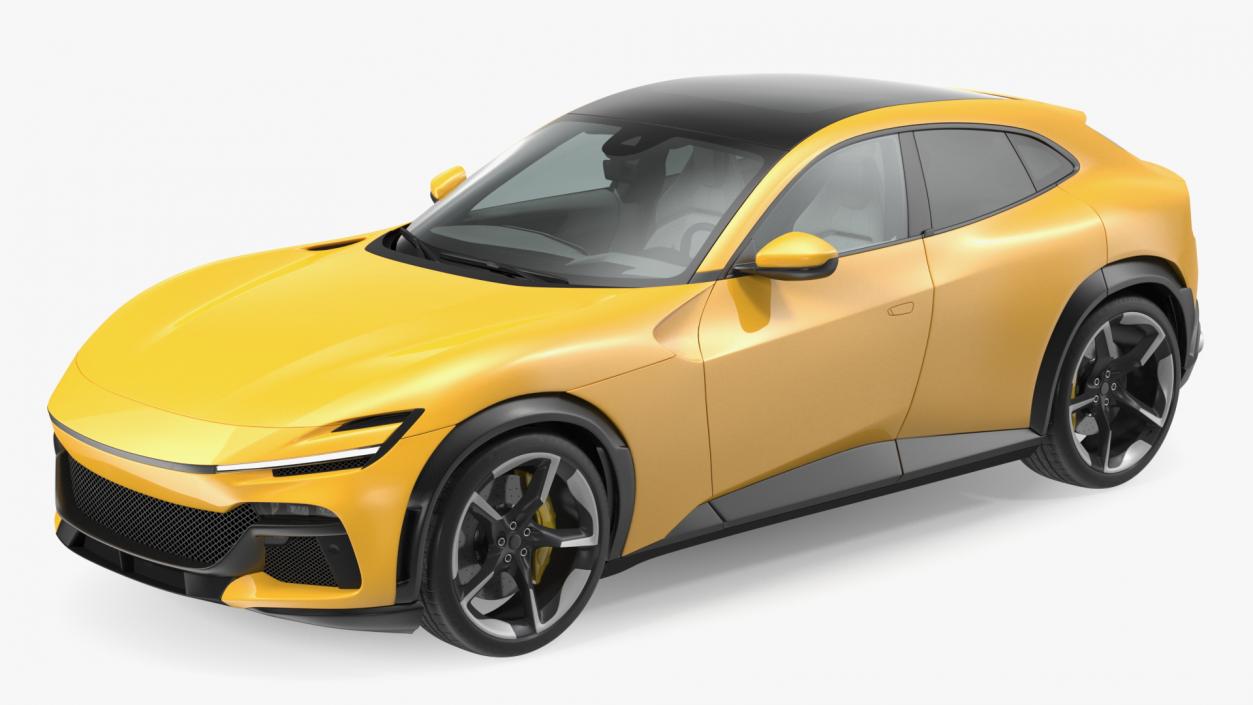 Extreme Crossover Sports Car Yellow Rigged 2 3D model