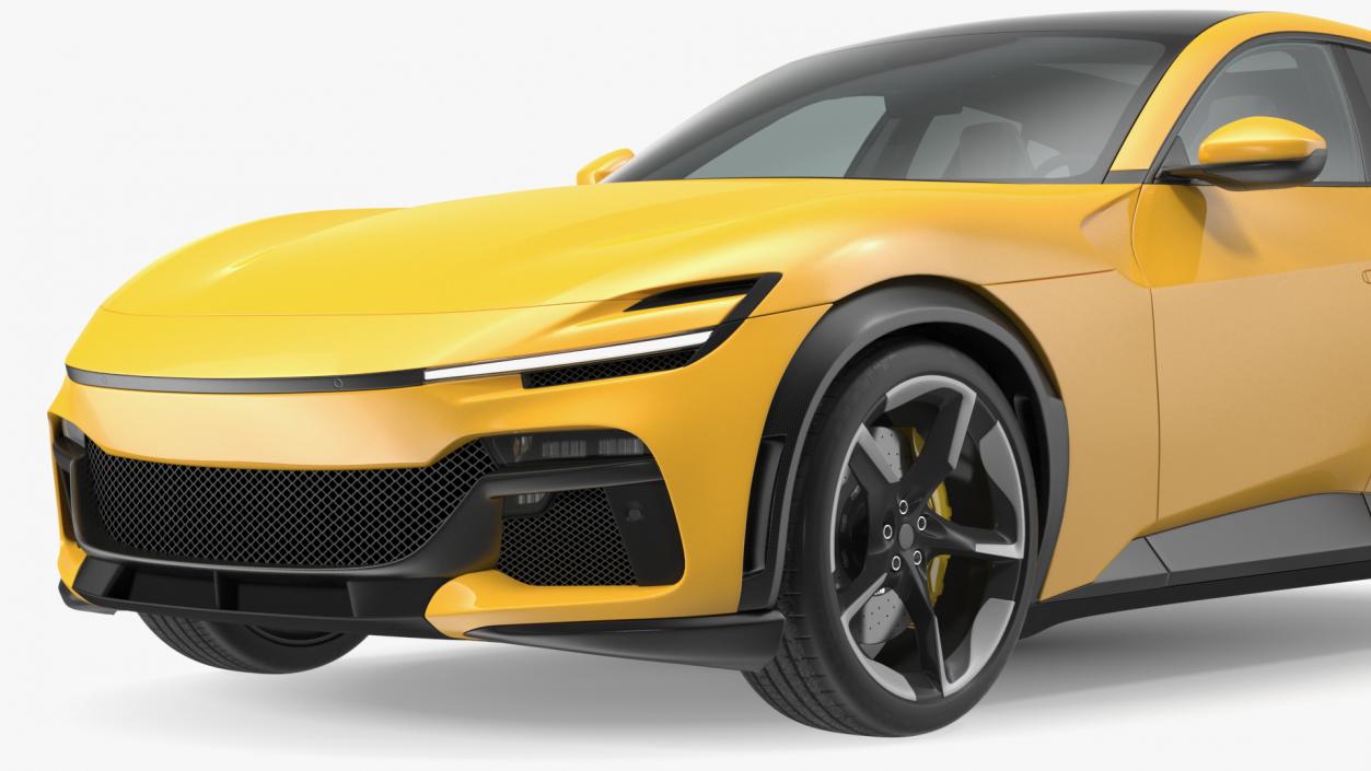 Extreme Crossover Sports Car Yellow Rigged 2 3D model