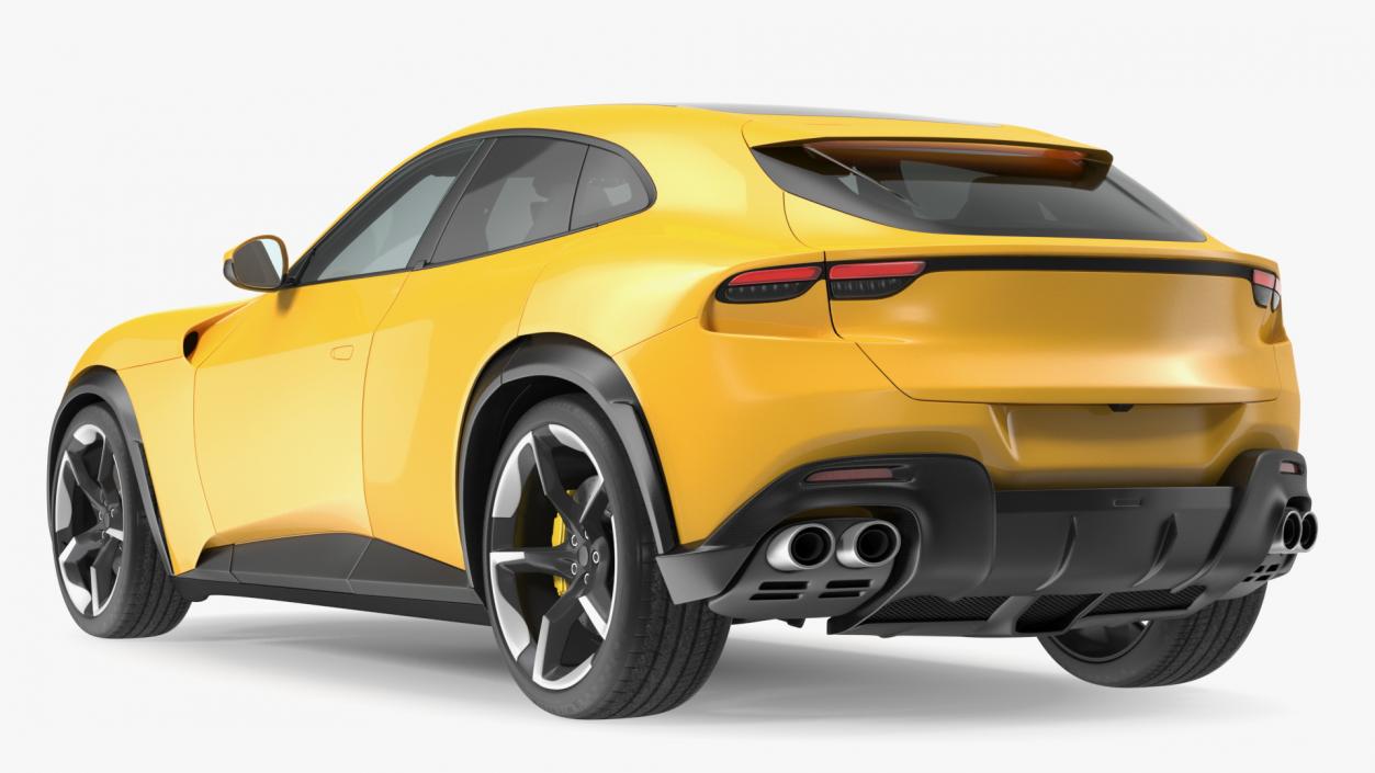 Extreme Crossover Sports Car Yellow Rigged 2 3D model