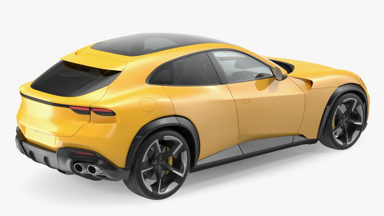 Extreme Crossover Sports Car Yellow Rigged 2 3D model