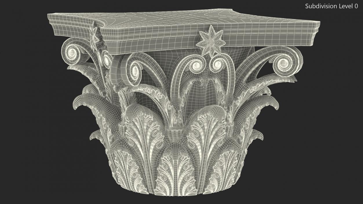 3D model Corinthian Column Capital