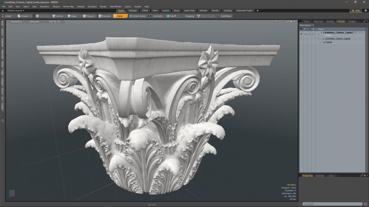 3D model Corinthian Column Capital