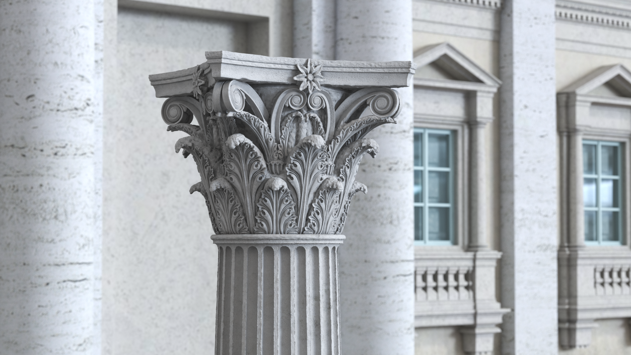 3D model Corinthian Column Capital