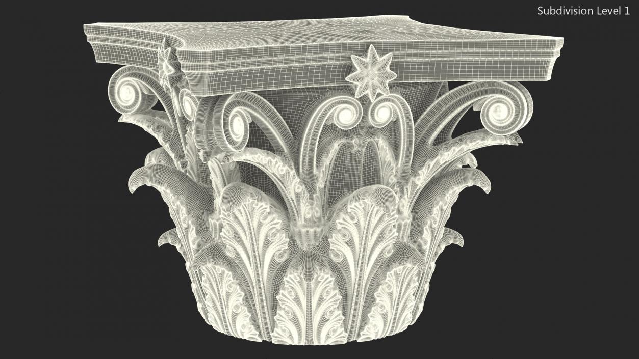 3D model Corinthian Column Capital