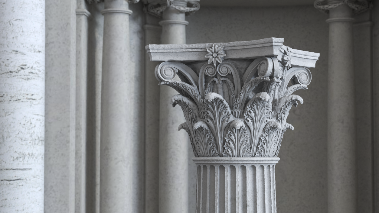 3D model Corinthian Column Capital