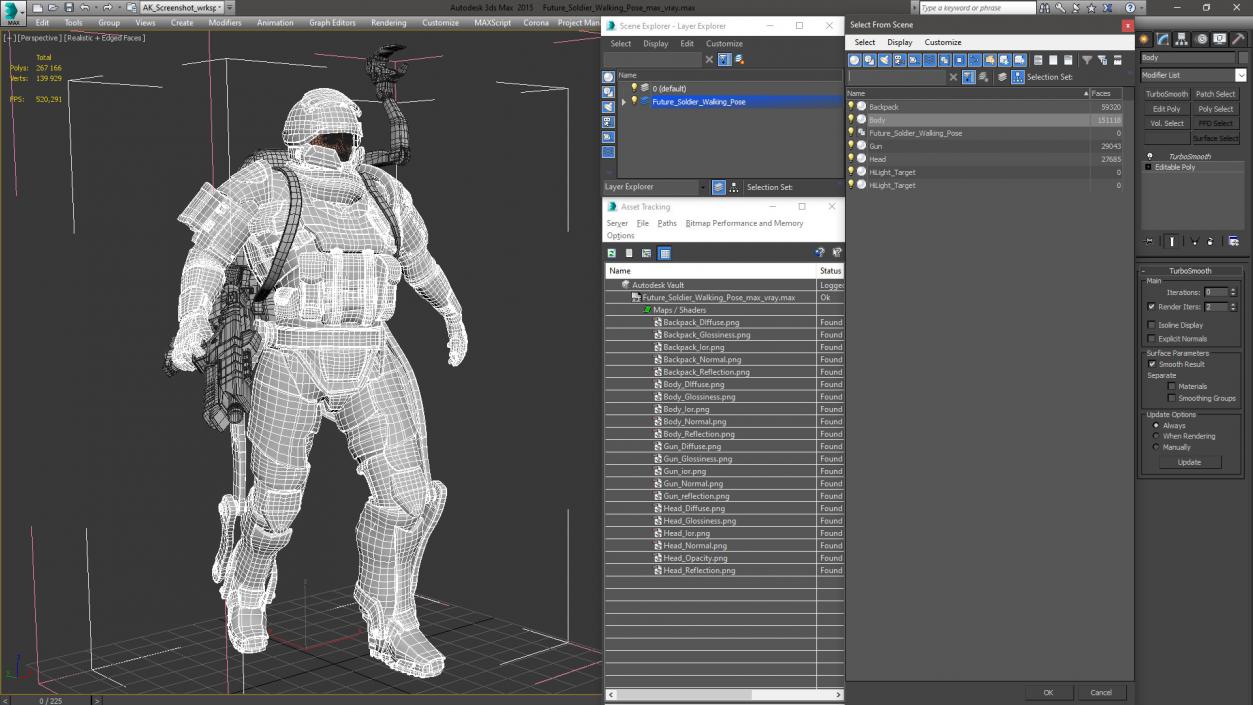 Future Soldier Walking Pose 3D