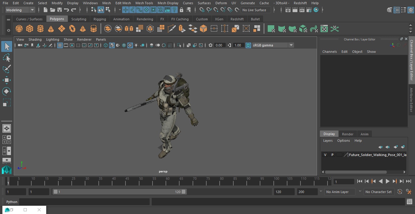 Future Soldier Walking Pose 3D