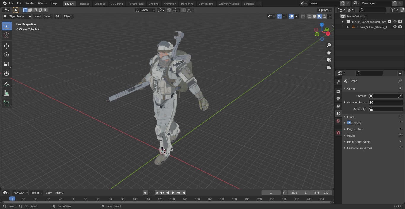 Future Soldier Walking Pose 3D