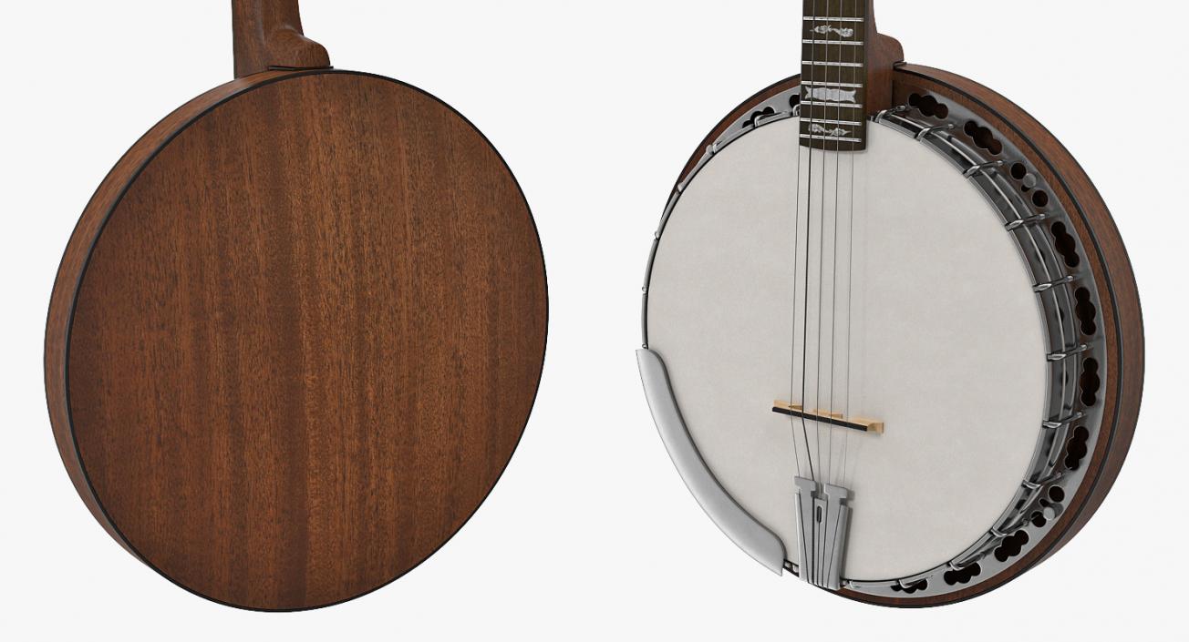 3D Vintage Banjo model