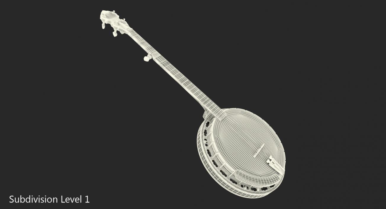 3D Vintage Banjo model