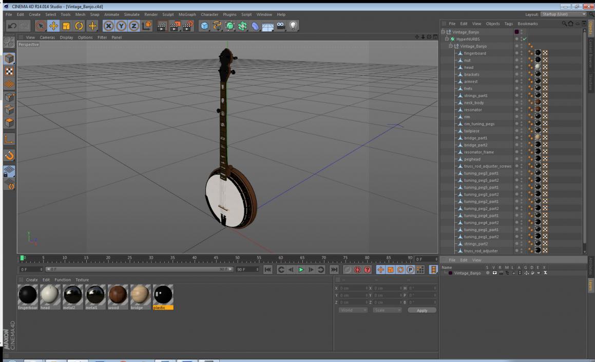 3D Vintage Banjo model