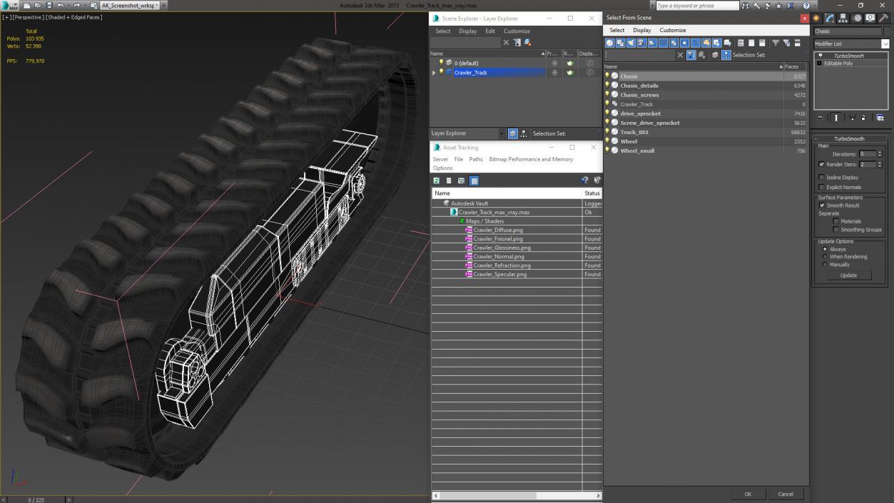 3D Crawler Track model