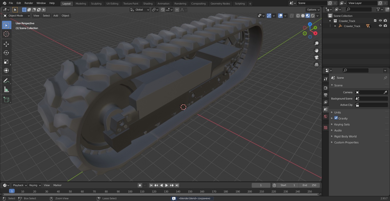 3D Crawler Track model