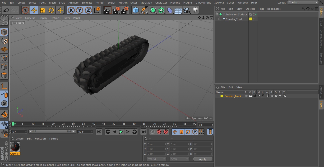 3D Crawler Track model