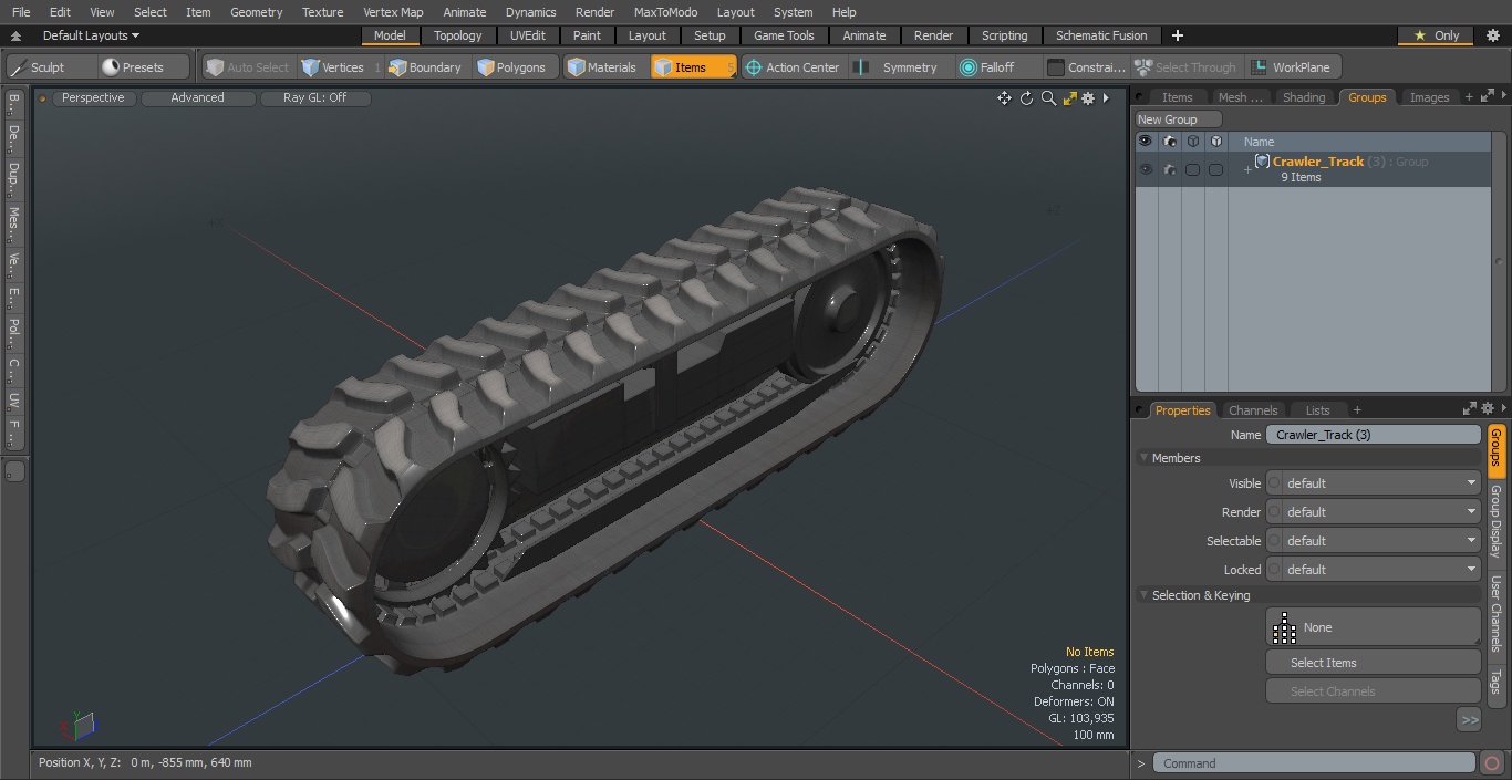 3D Crawler Track model