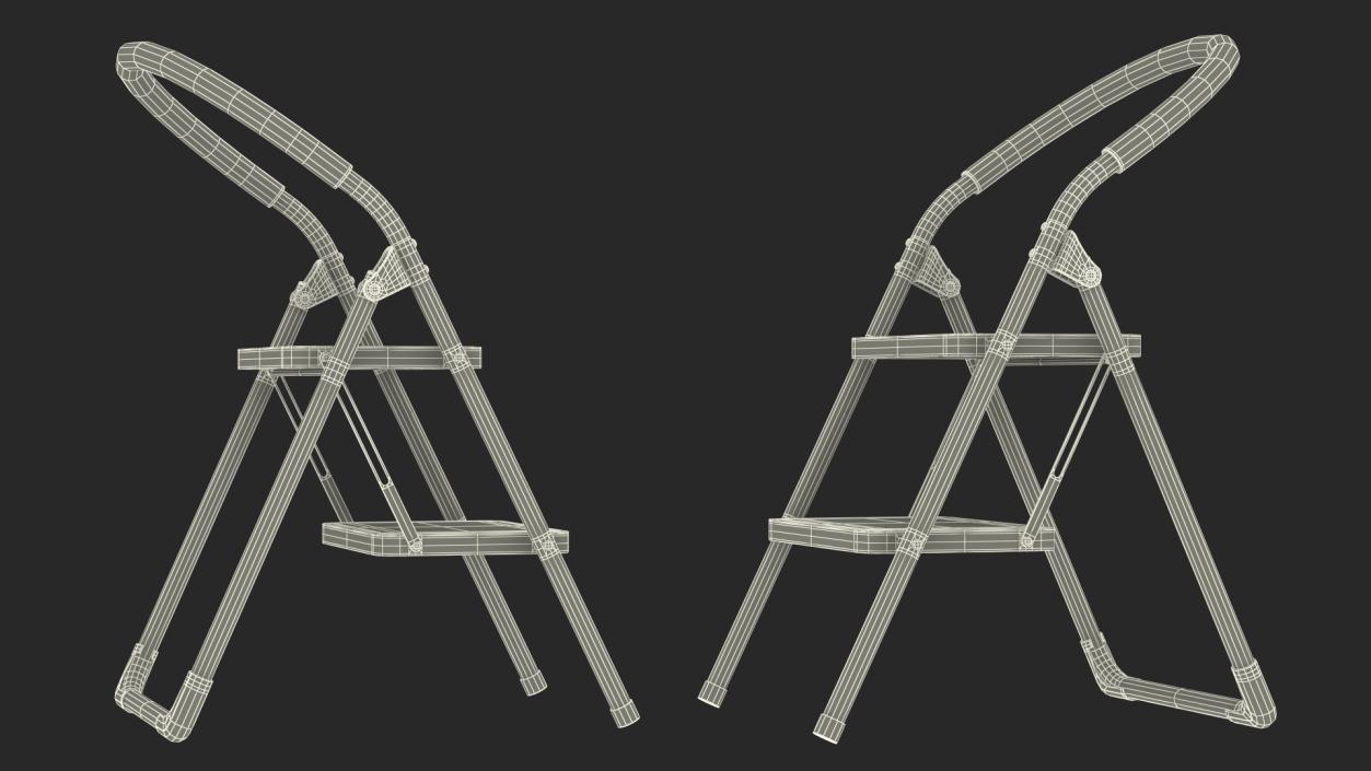 Ladder Folding Step Stools Collection 2 3D model