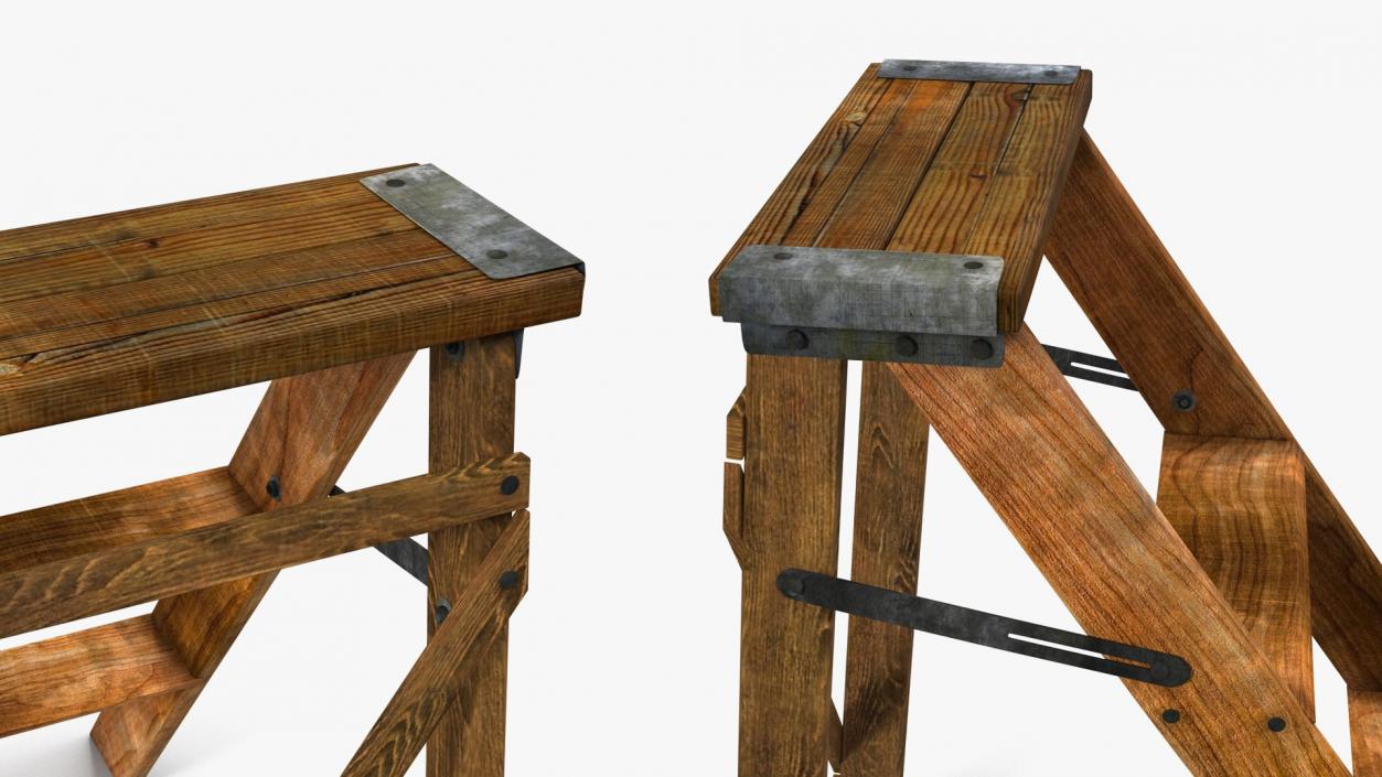 Ladder Folding Step Stools Collection 2 3D model