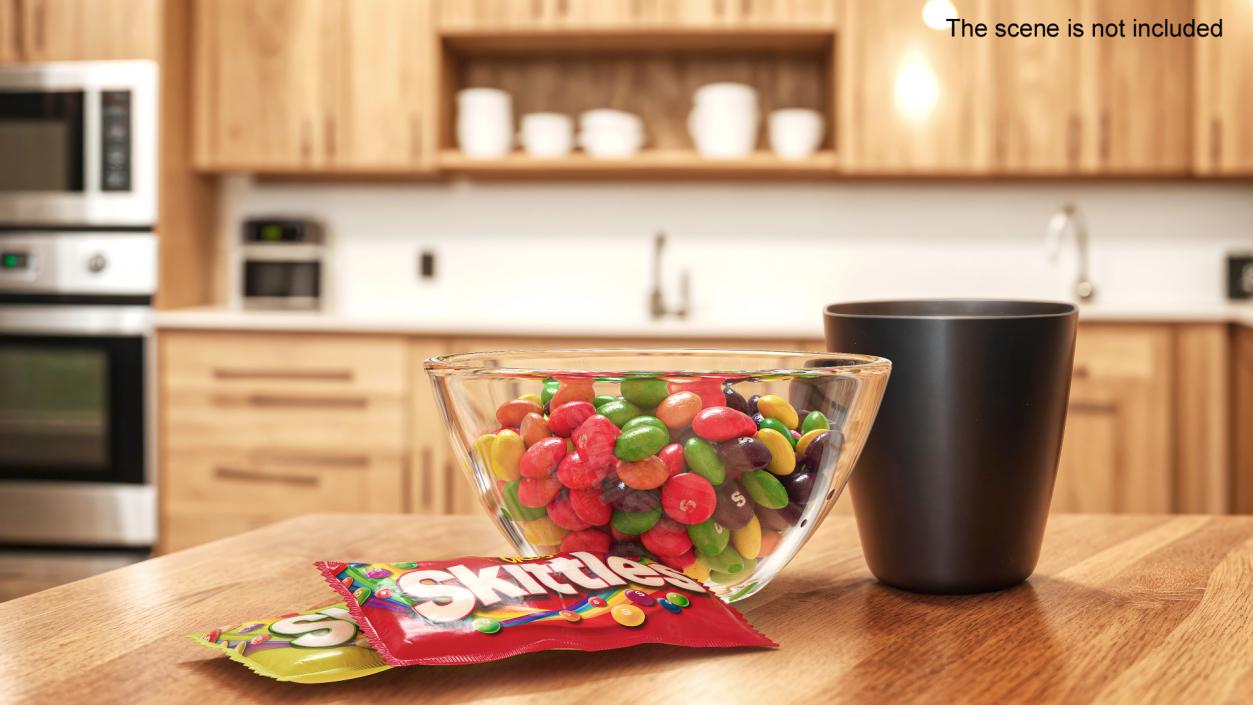 Skittles Candies in Bowl with Package 3D