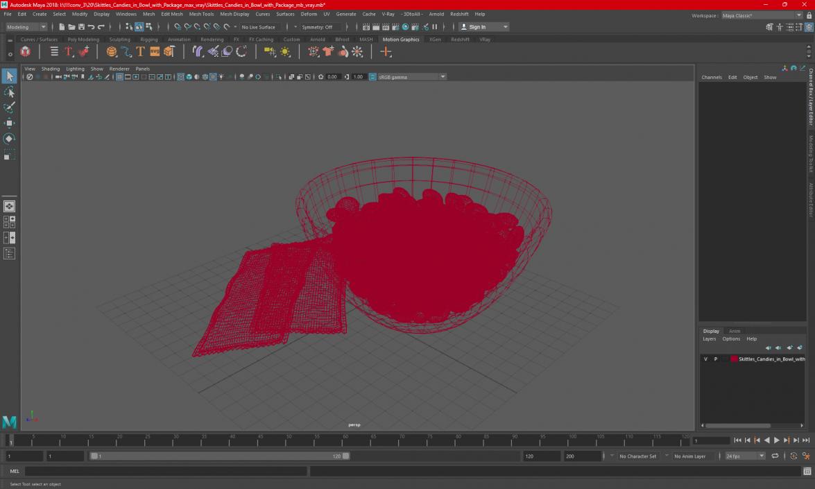 Skittles Candies in Bowl with Package 3D