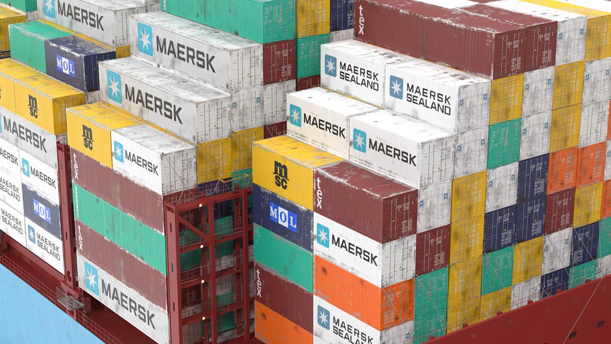 3D model Madrid Maersk Container Ship Loaded