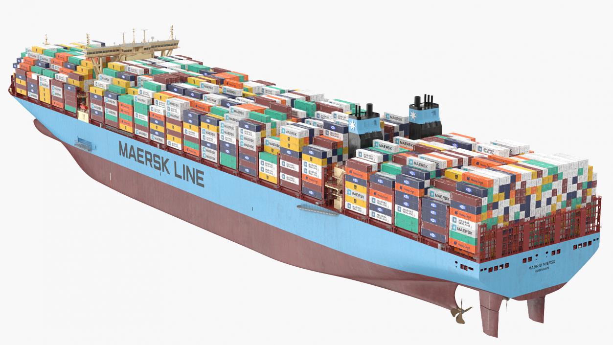 3D model Madrid Maersk Container Ship Loaded