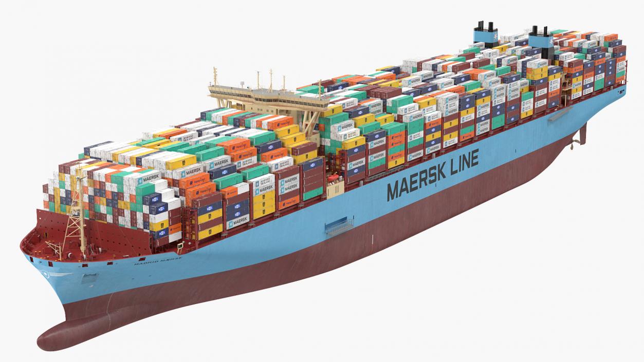 3D model Madrid Maersk Container Ship Loaded