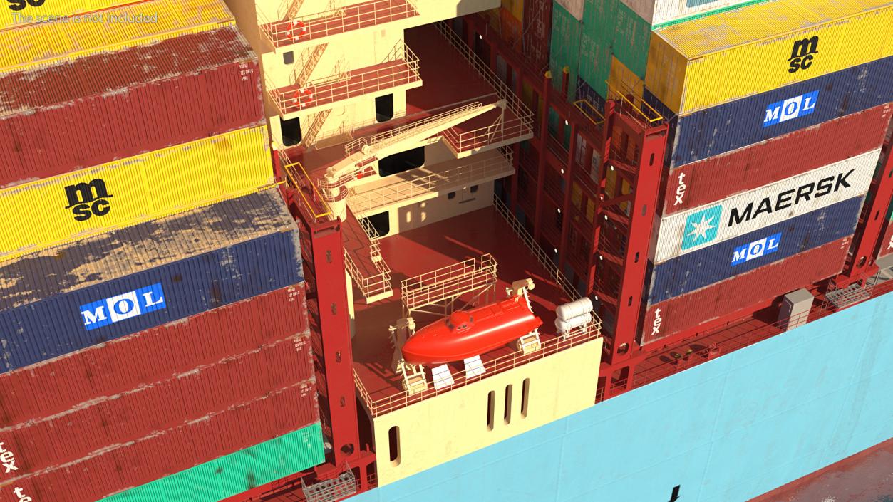 3D model Madrid Maersk Container Ship Loaded