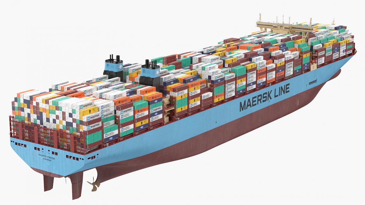 3D model Madrid Maersk Container Ship Loaded