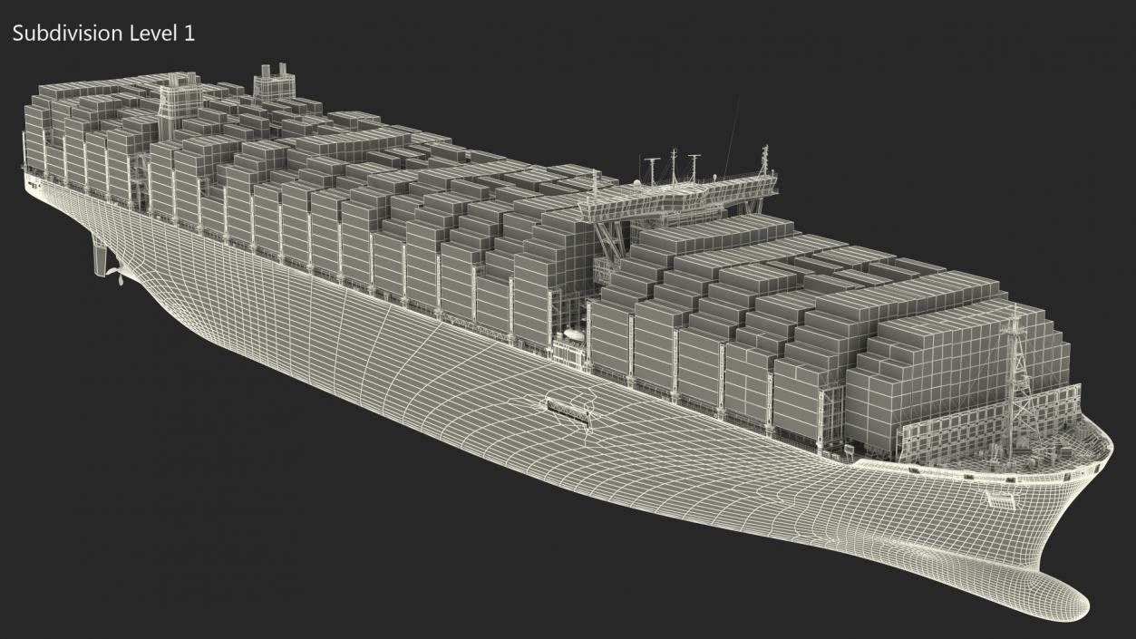 3D model Madrid Maersk Container Ship Loaded