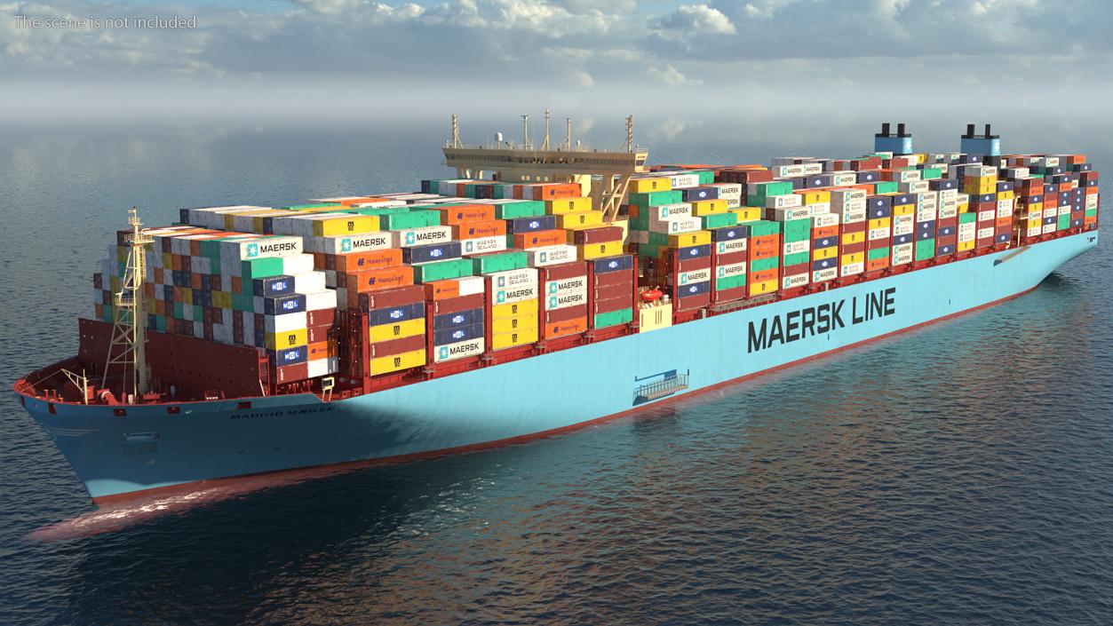 3D model Madrid Maersk Container Ship Loaded