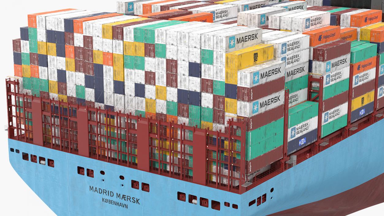 3D model Madrid Maersk Container Ship Loaded