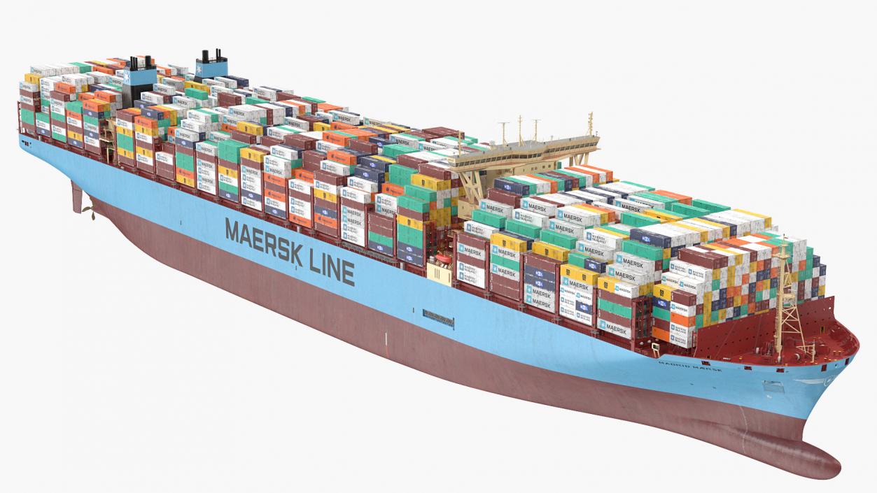 3D model Madrid Maersk Container Ship Loaded