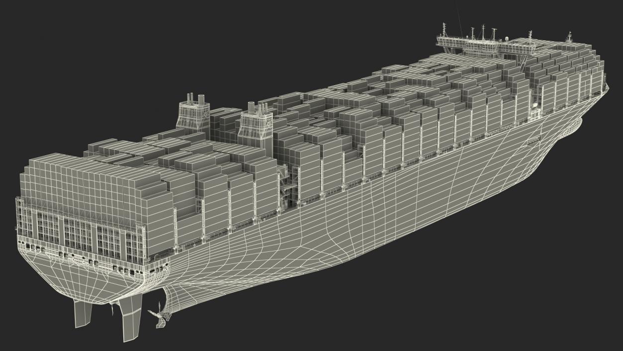 3D model Madrid Maersk Container Ship Loaded