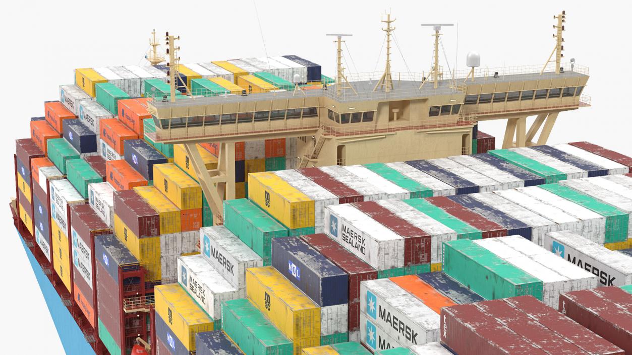 3D model Madrid Maersk Container Ship Loaded