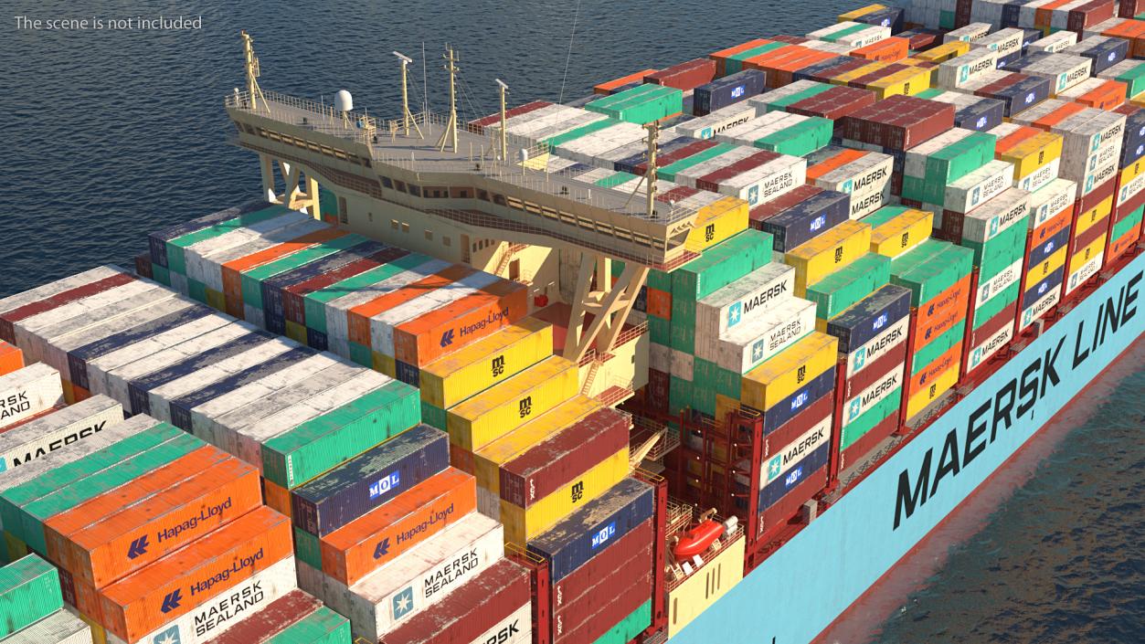 3D model Madrid Maersk Container Ship Loaded