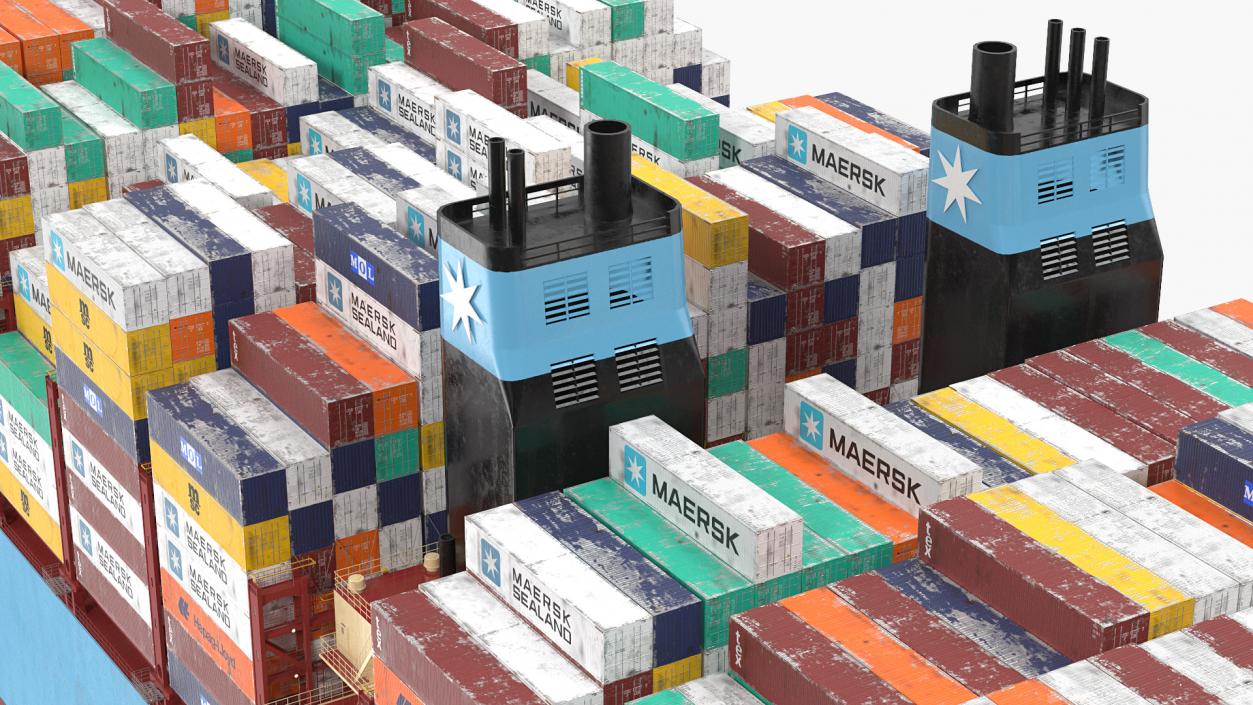 3D model Madrid Maersk Container Ship Loaded