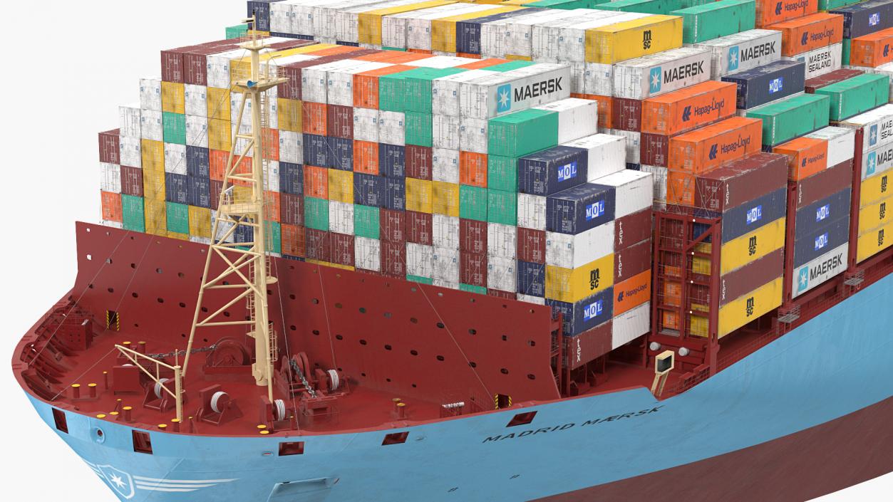 3D model Madrid Maersk Container Ship Loaded