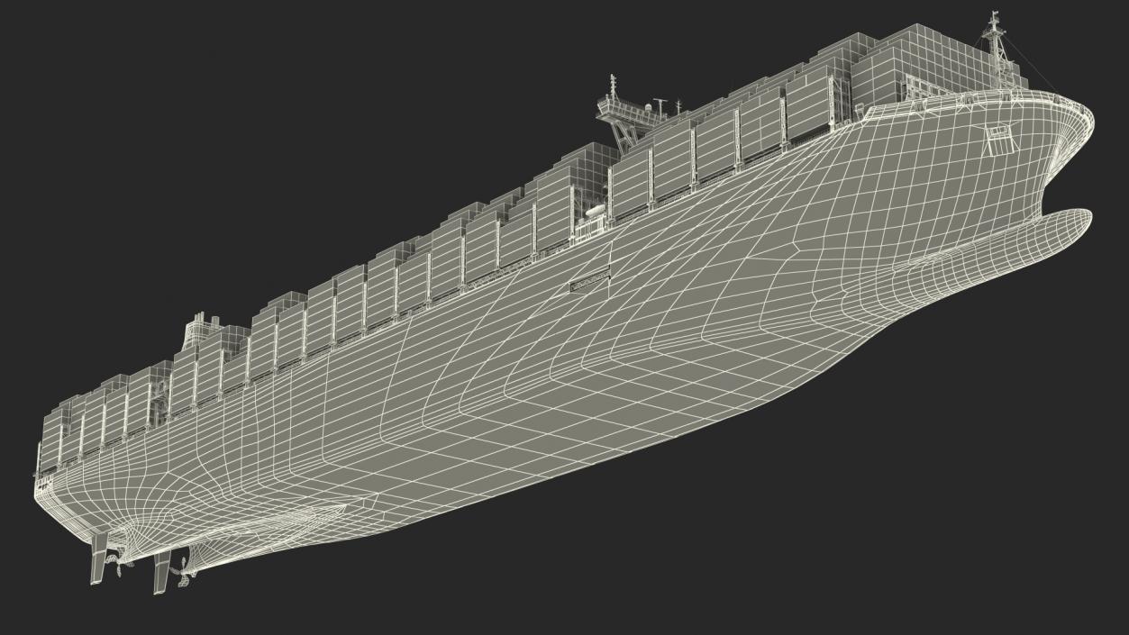 3D model Madrid Maersk Container Ship Loaded