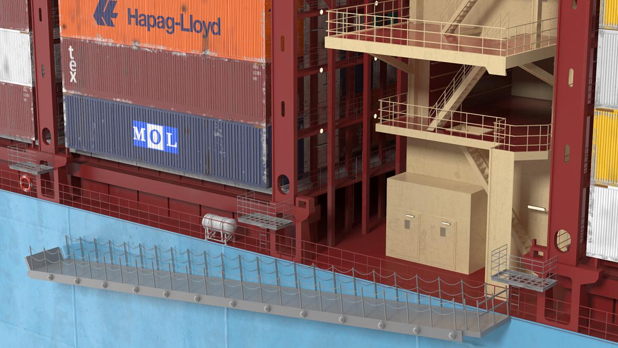 3D model Madrid Maersk Container Ship Loaded