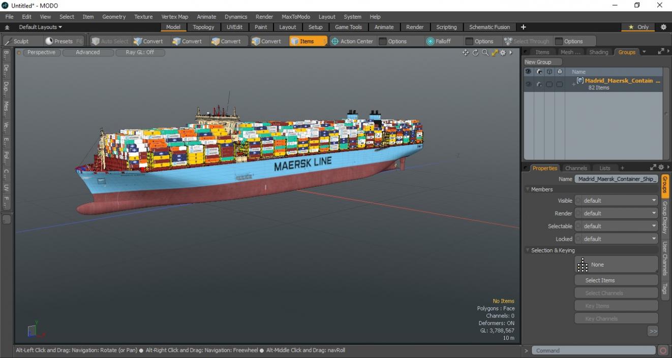 3D model Madrid Maersk Container Ship Loaded