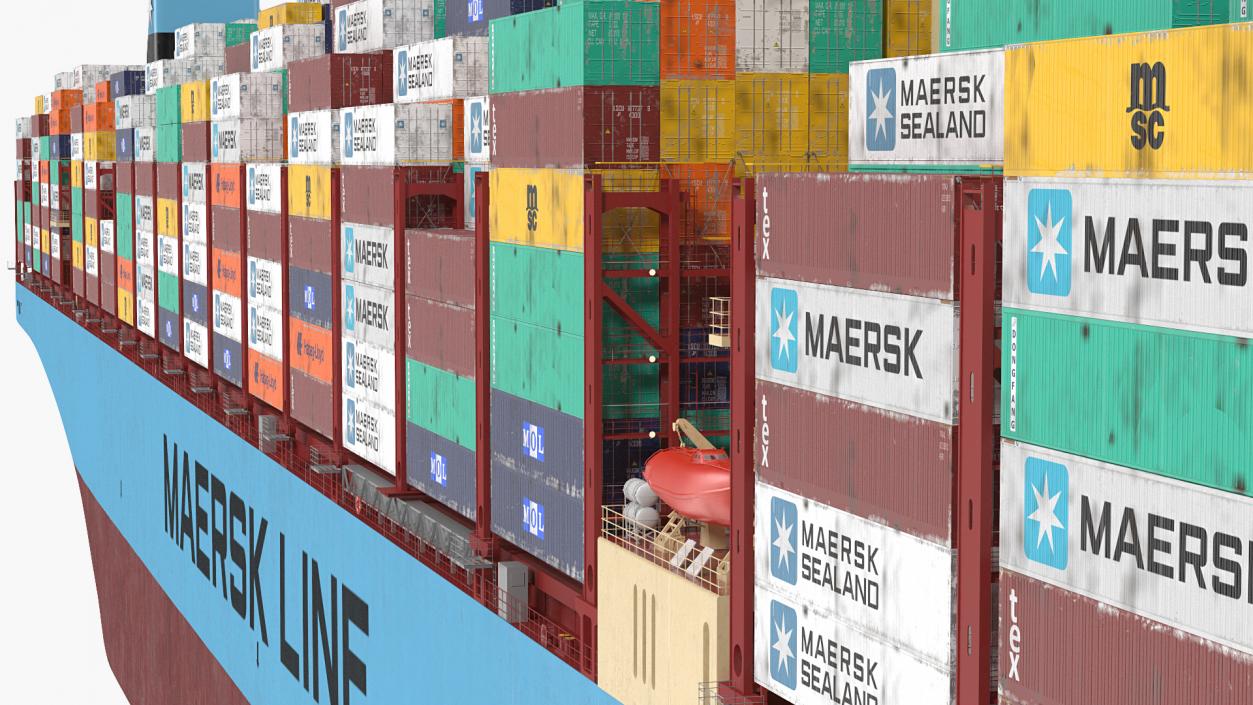 3D model Madrid Maersk Container Ship Loaded