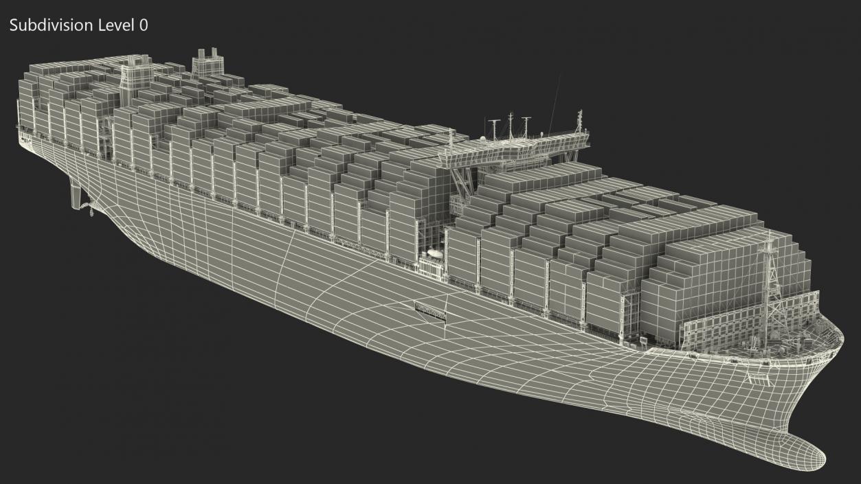 3D model Madrid Maersk Container Ship Loaded