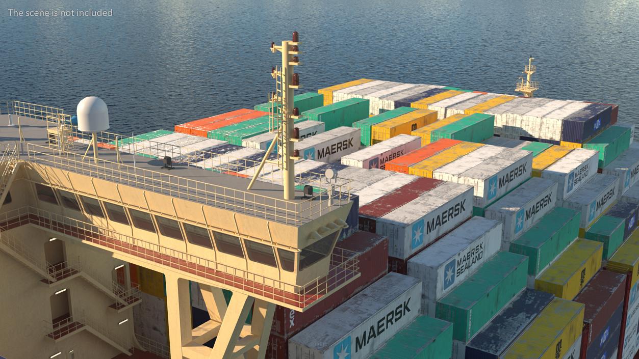 3D model Madrid Maersk Container Ship Loaded