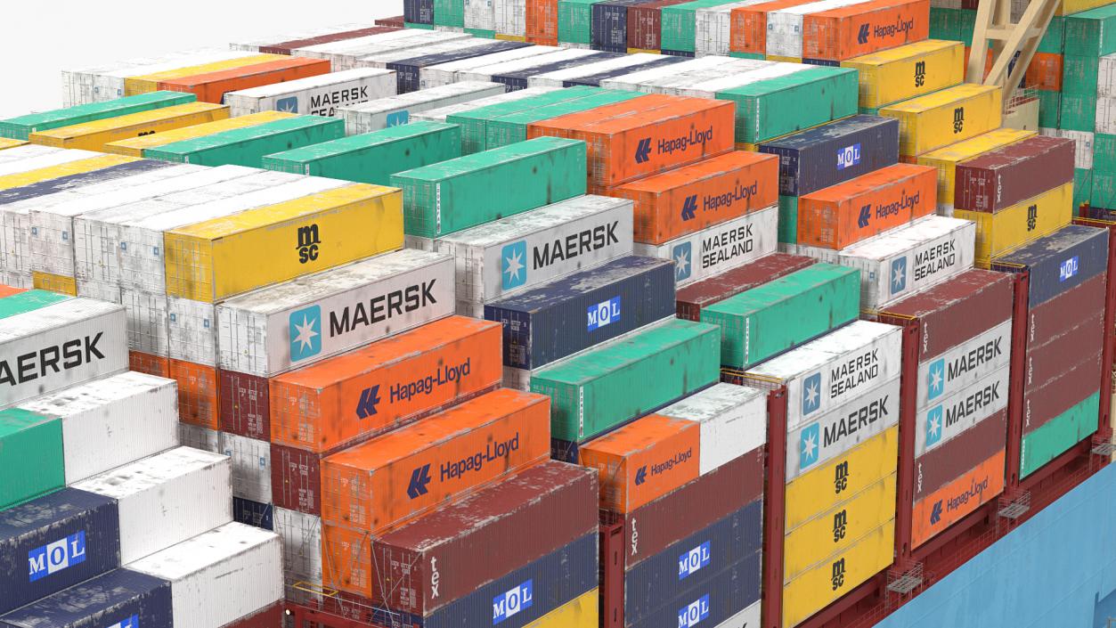 3D model Madrid Maersk Container Ship Loaded