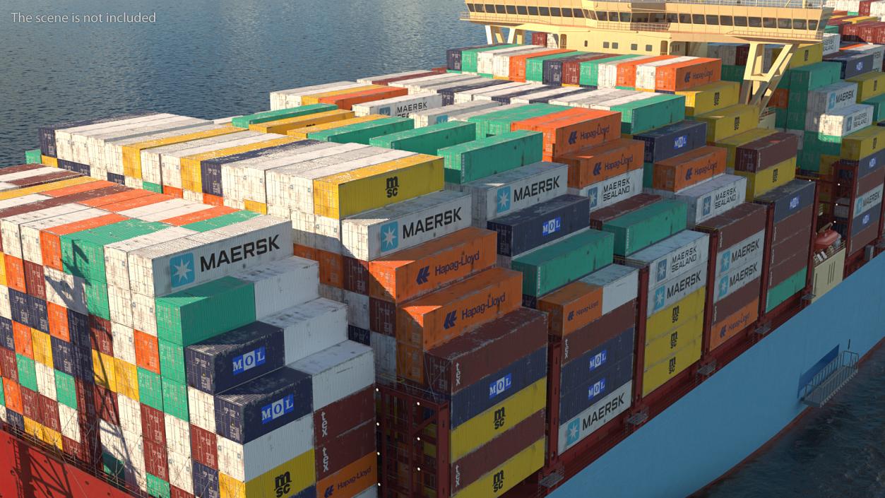 3D model Madrid Maersk Container Ship Loaded